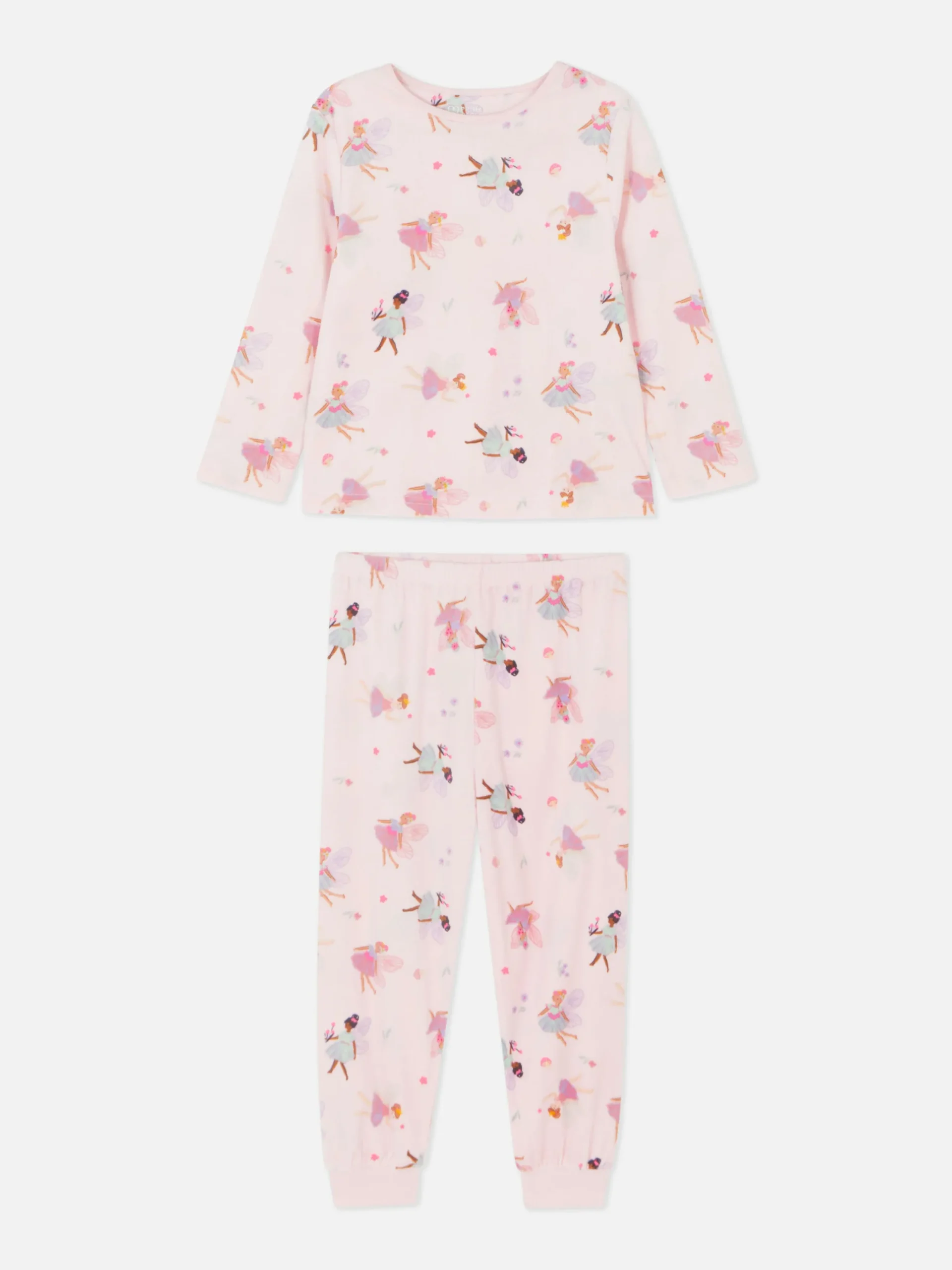 Schlafanzüge Und Nachtwäsche|Primark Langer Velours-Schlafanzug Mit Feenmotiv Hellrosa