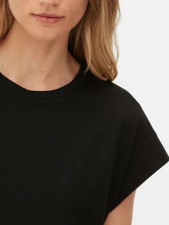 Tops Und T-Shirts|Primark Langes Essential-T-Shirt Schwarz