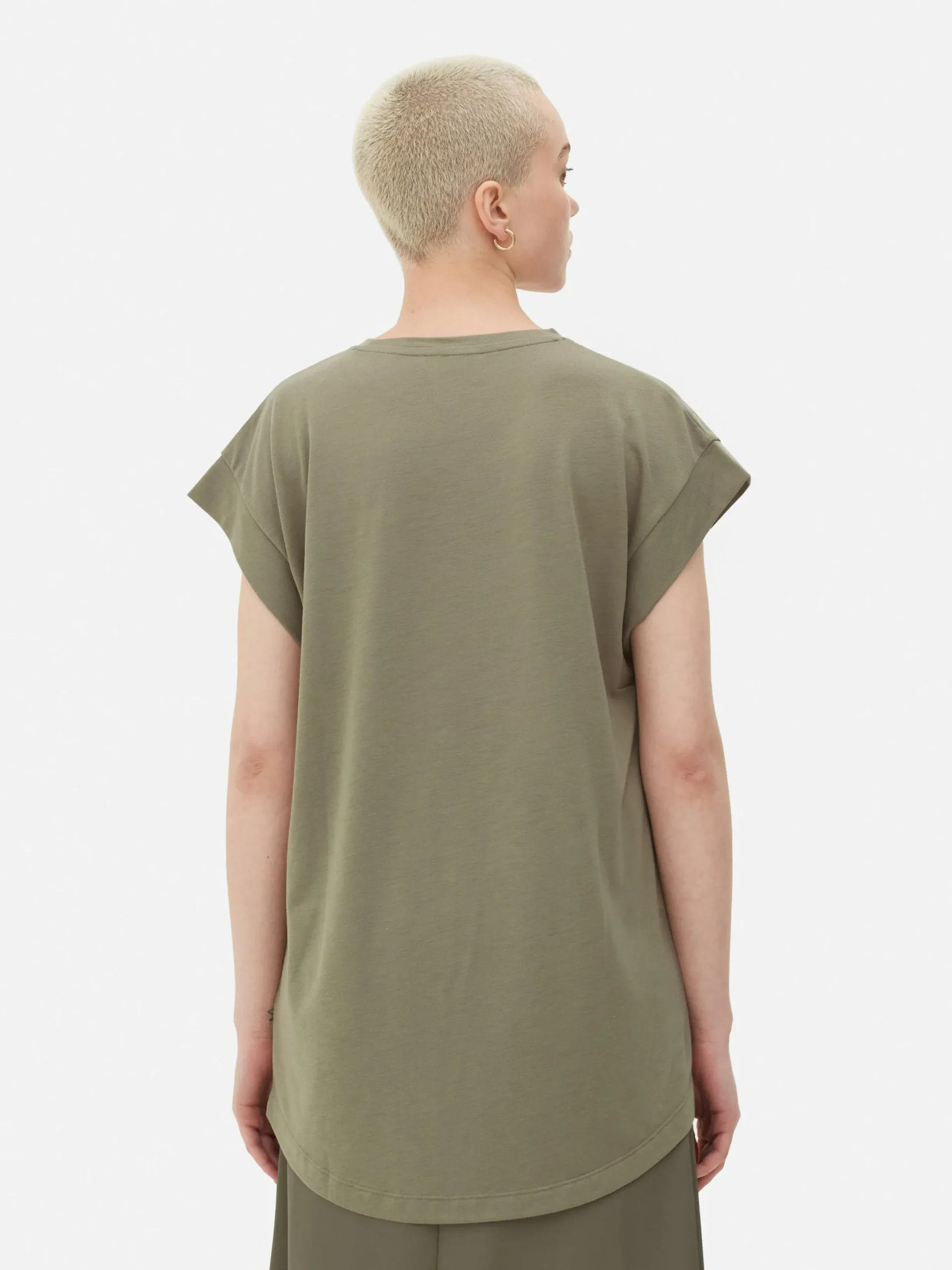 Tops Und T-Shirts|Primark Langes Essential-T-Shirt Khakifarben