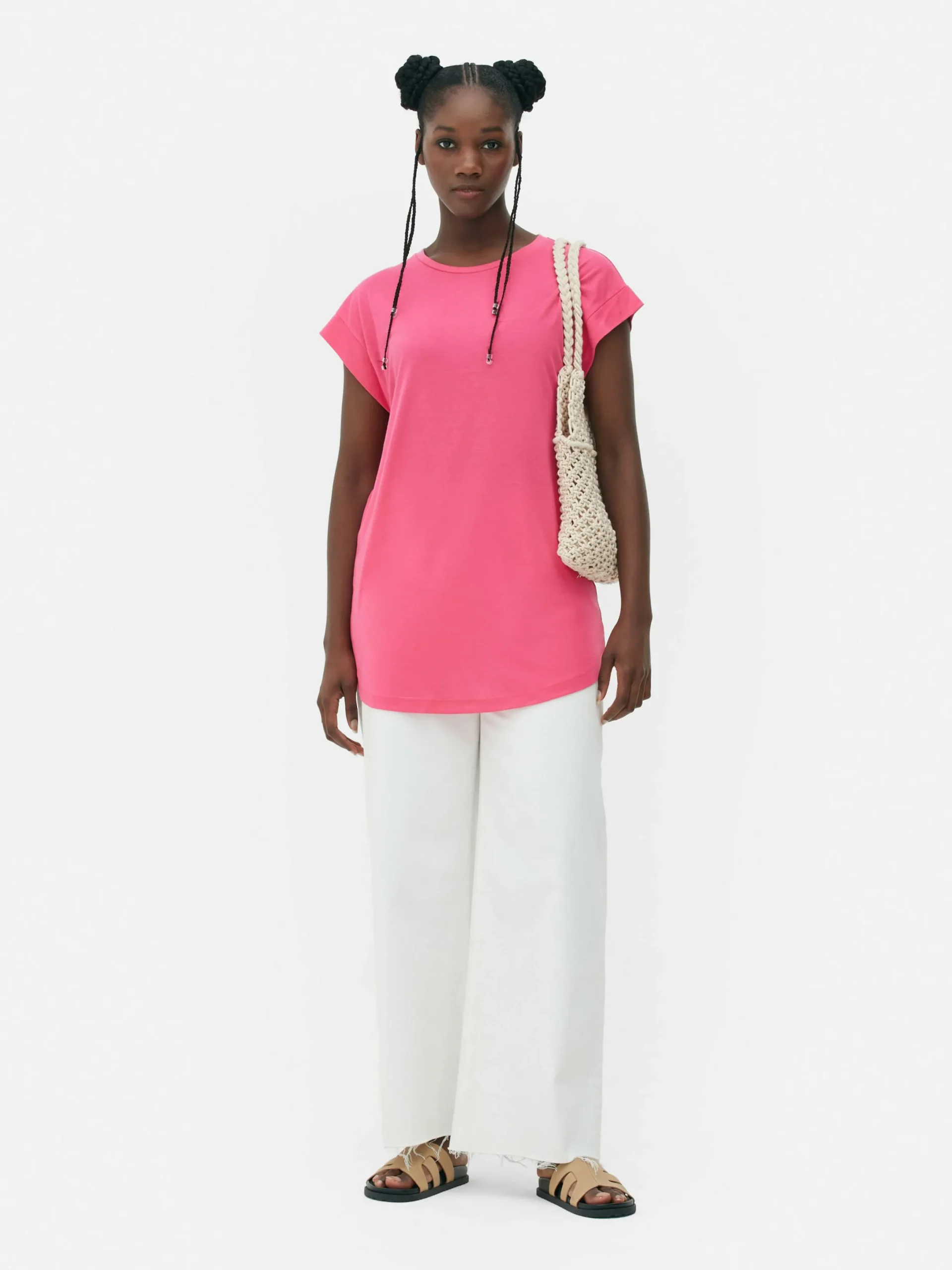 Tops Und T-Shirts|Primark Langes Essential-T-Shirt Rosa