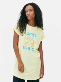 Tops Und T-Shirts|Primark Langes Jersey-T-Shirt Zitronengelb