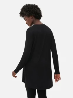 Tops Und T-Shirts|Primark Langes Langarm-Top Mit Rundem Saum Schwarz