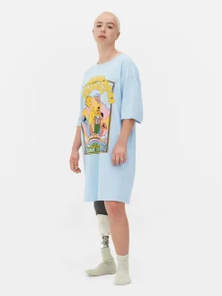 Schlafshirts Und Nachthemden|Primark Langes „Sesamstraße“ Schlaf-T-Shirt Im Oversized-Look Blau