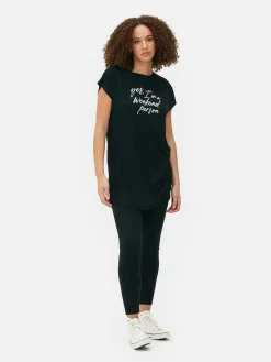 Tops Und T-Shirts|Primark Langes T-Shirt Mit Rundhalsausschnitt Schwarz