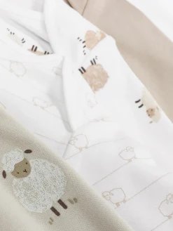 Bodys Und Westen|Primark Langärmelige Bodysuits Mit Schafmotiv, 5er-Pack Taupefarben