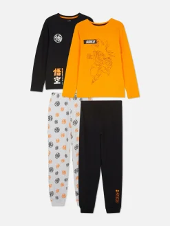 Schlafanzüge Und Nachtwäsche|Primark Langärmelige „Dragon Ball Z“ Schlafanzüge, 2er-Pack Orange