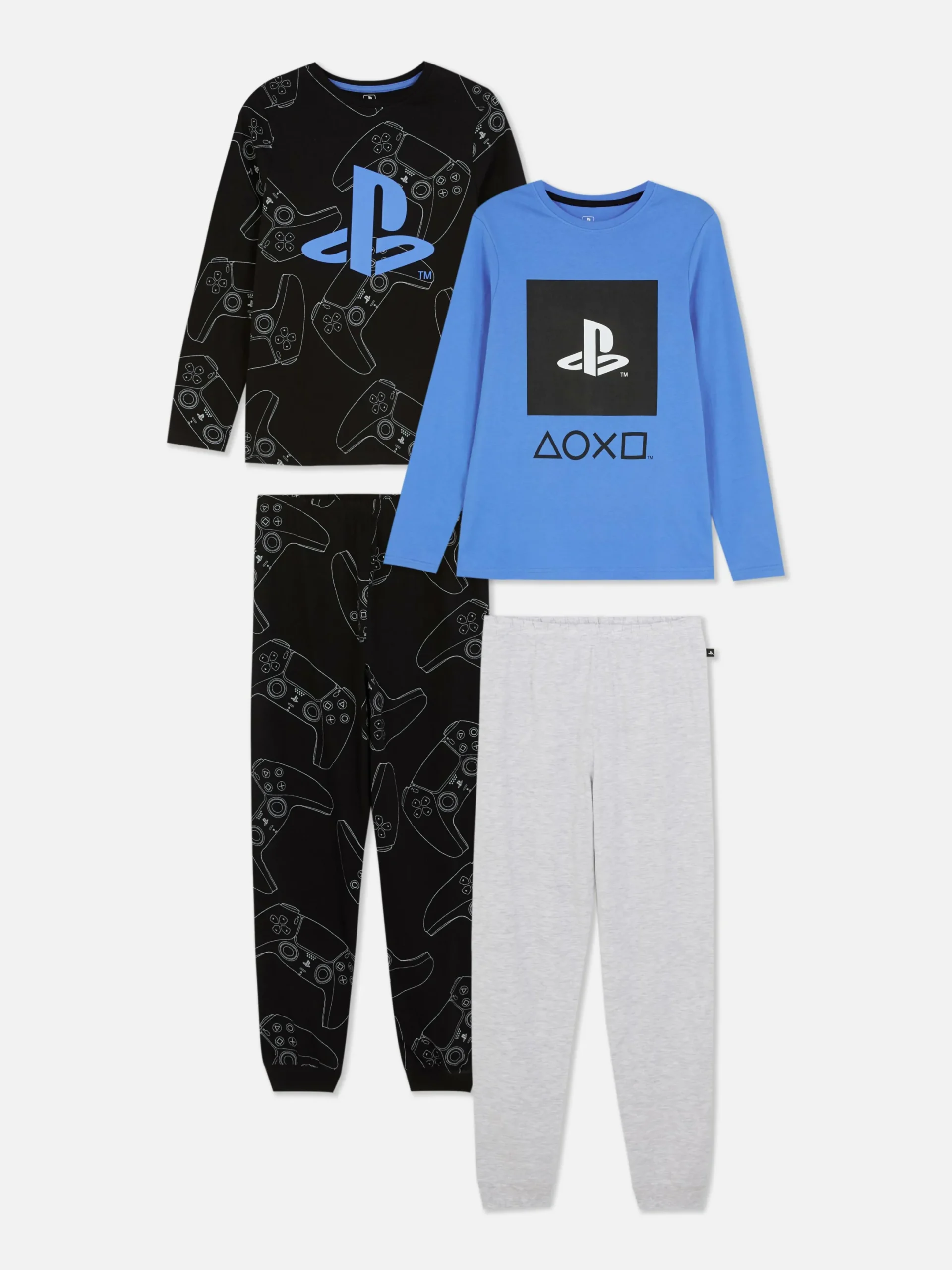 Schlafanzüge Und Nachtwäsche|Primark Langärmelige „PlayStation“ Schlafanzüge, 2er-Pack Schwarz