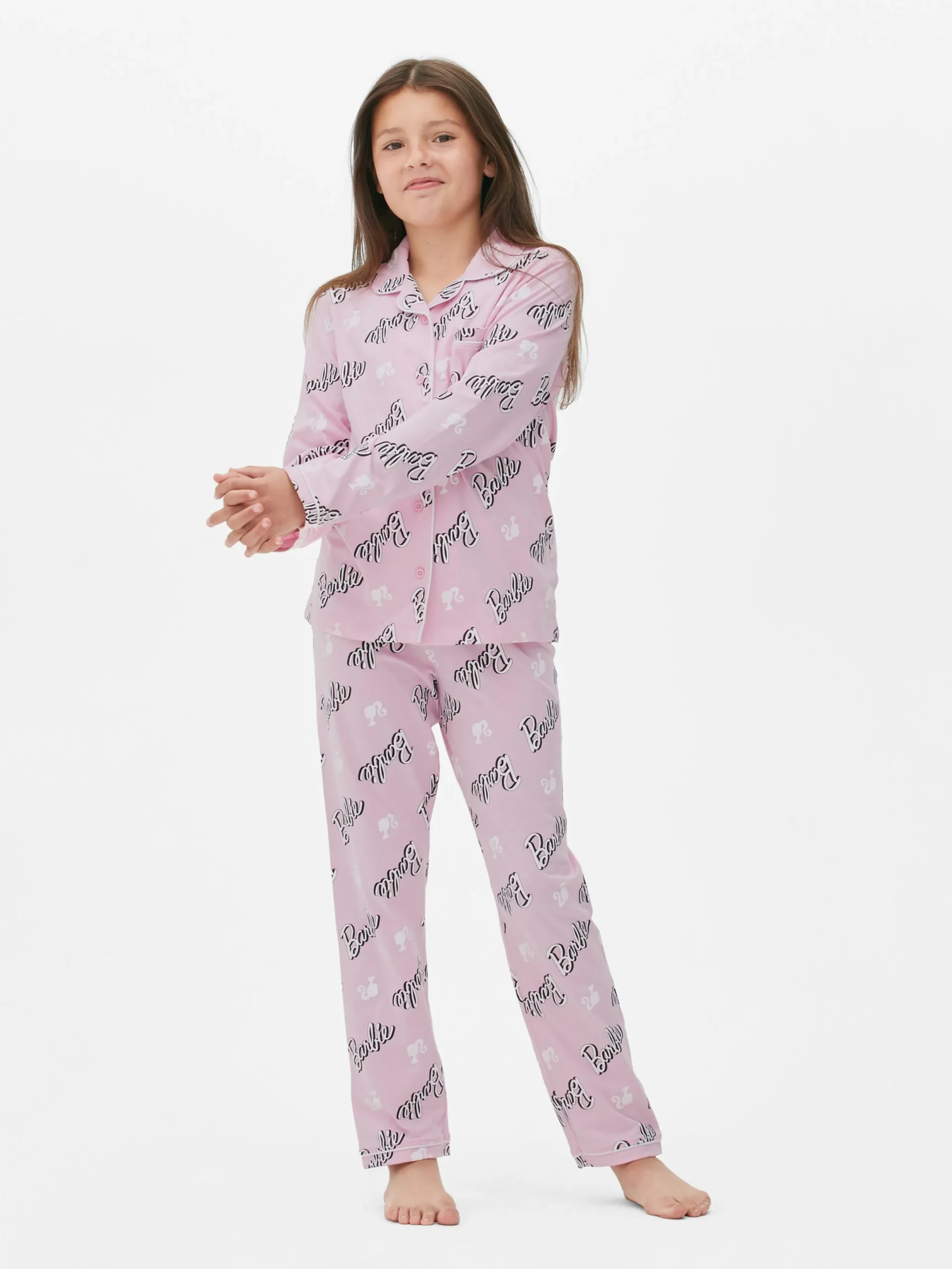 Schlafanzüge Und Nachtwäsche|Primark Langärmeliger „Barbie“ Schlafanzug Rosa