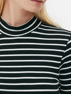 Tops Und T-Shirts|Primark Langärmeliger Body Mit Rollkragen Schwarz/Weiß