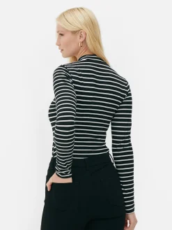 Tops Und T-Shirts|Primark Langärmeliger Body Mit Rollkragen Schwarz/Weiß