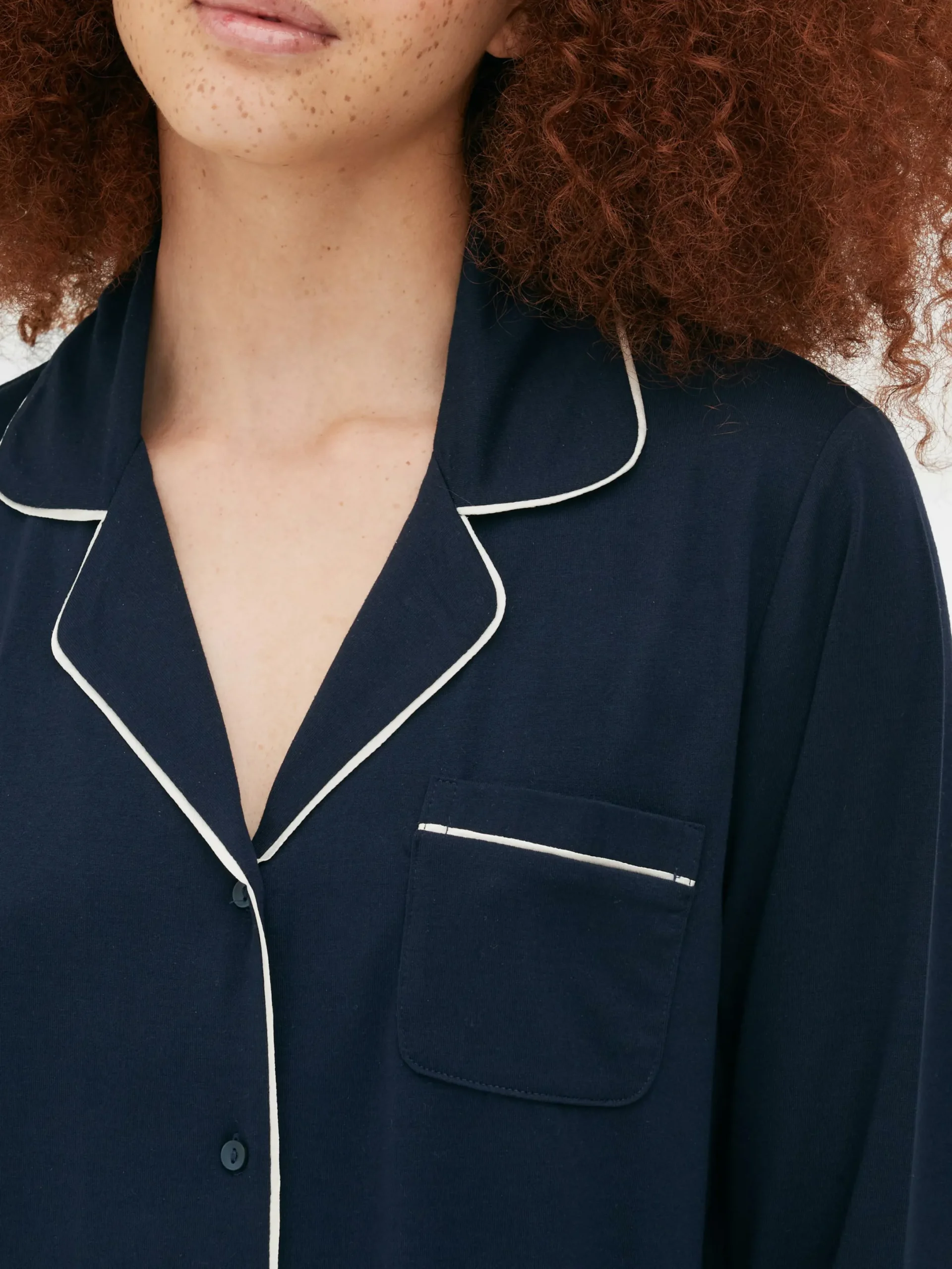 Schlafanzüge|Primark Langärmeliger Boyfriend-Schlafanzug Aus Jersey Marineblau