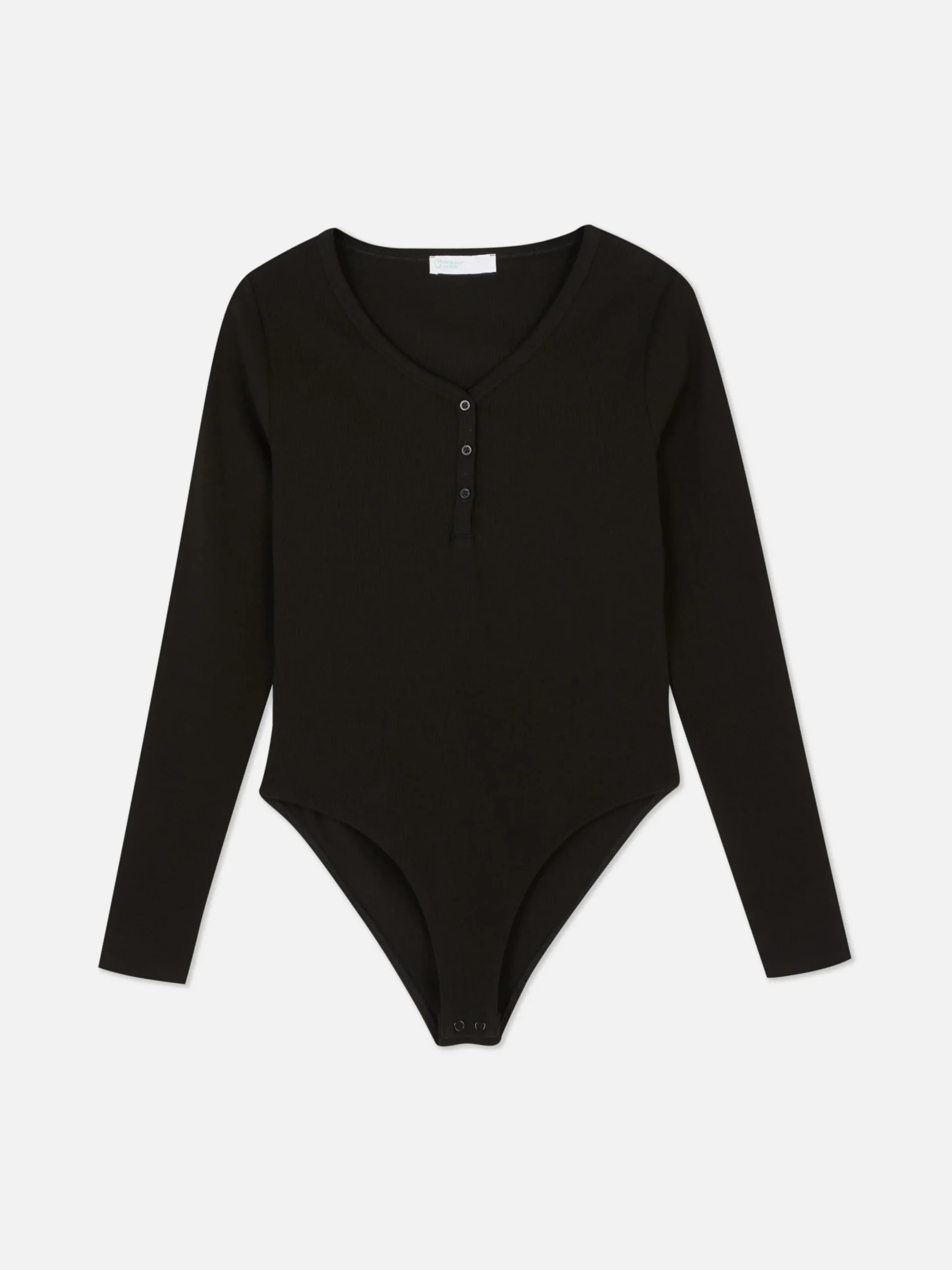 Tops Und T-Shirts|Primark Langärmeliger Henley-Body Schwarz