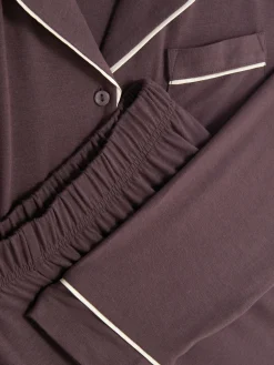 Schlafanzüge|Primark Langärmeliger Jersey-Schlafanzug Im Boyfriend-Look Feige