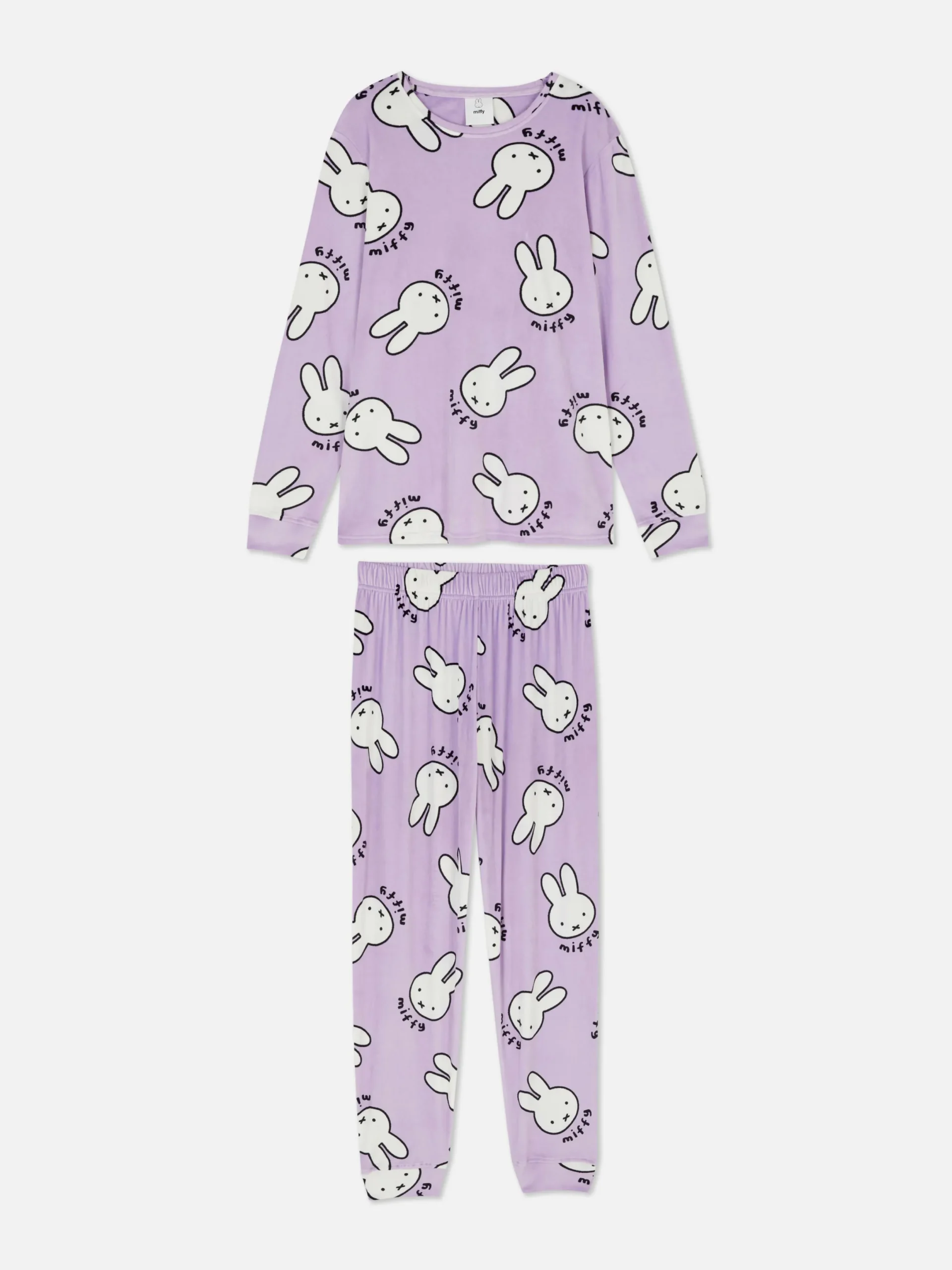 Schlafanzüge|Primark Langärmeliger „Miffy“ Fleece-Schlafanzug Lilafarben