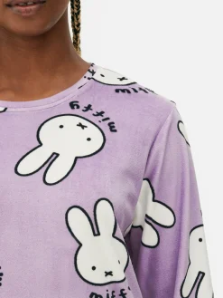 Schlafanzüge|Primark Langärmeliger „Miffy“ Fleece-Schlafanzug Lilafarben
