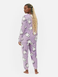 Schlafanzüge|Primark Langärmeliger „Miffy“ Fleece-Schlafanzug Lilafarben