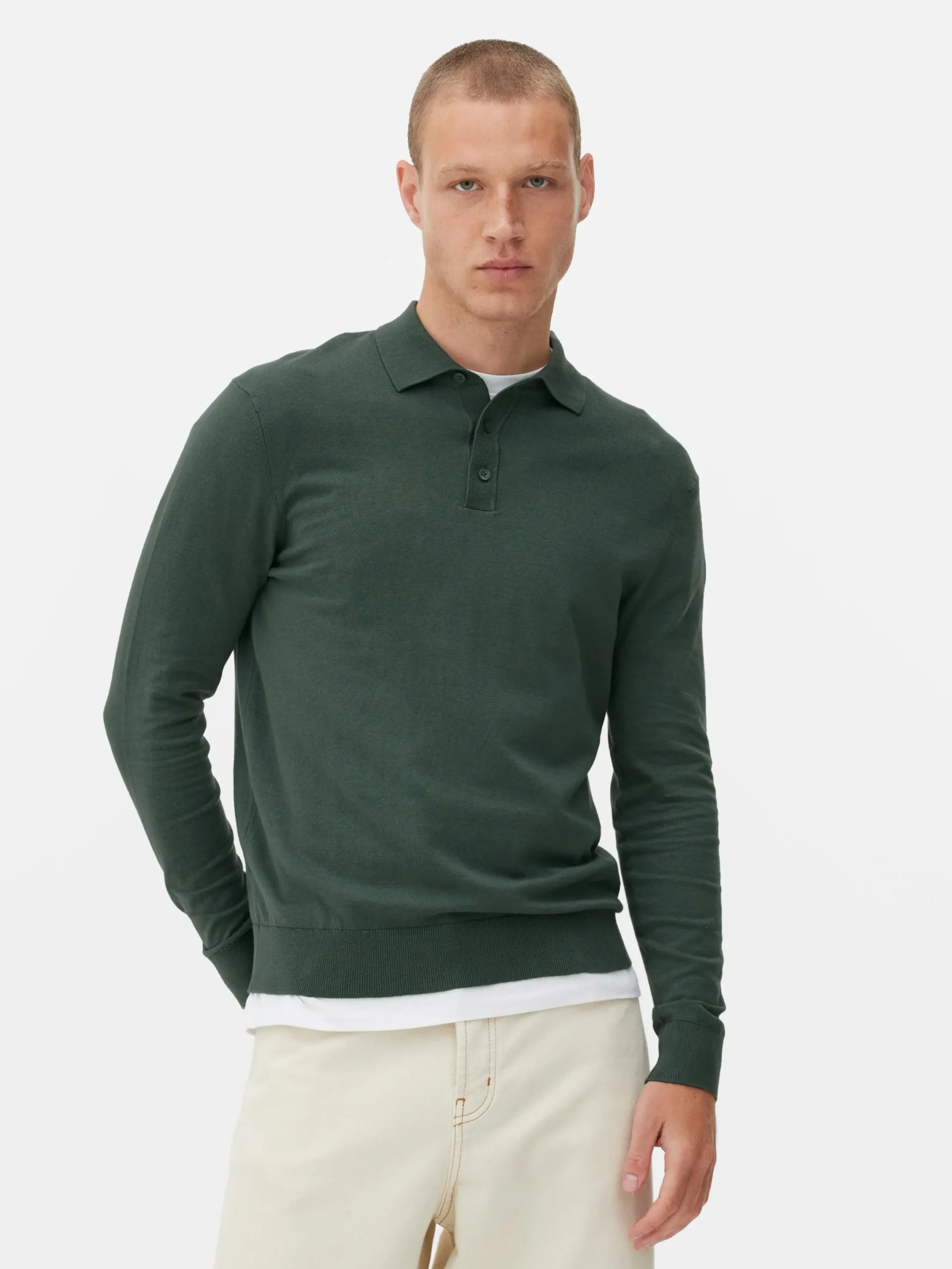 Pullover Und Cardigans|Primark Langärmeliger Polopullover Grün