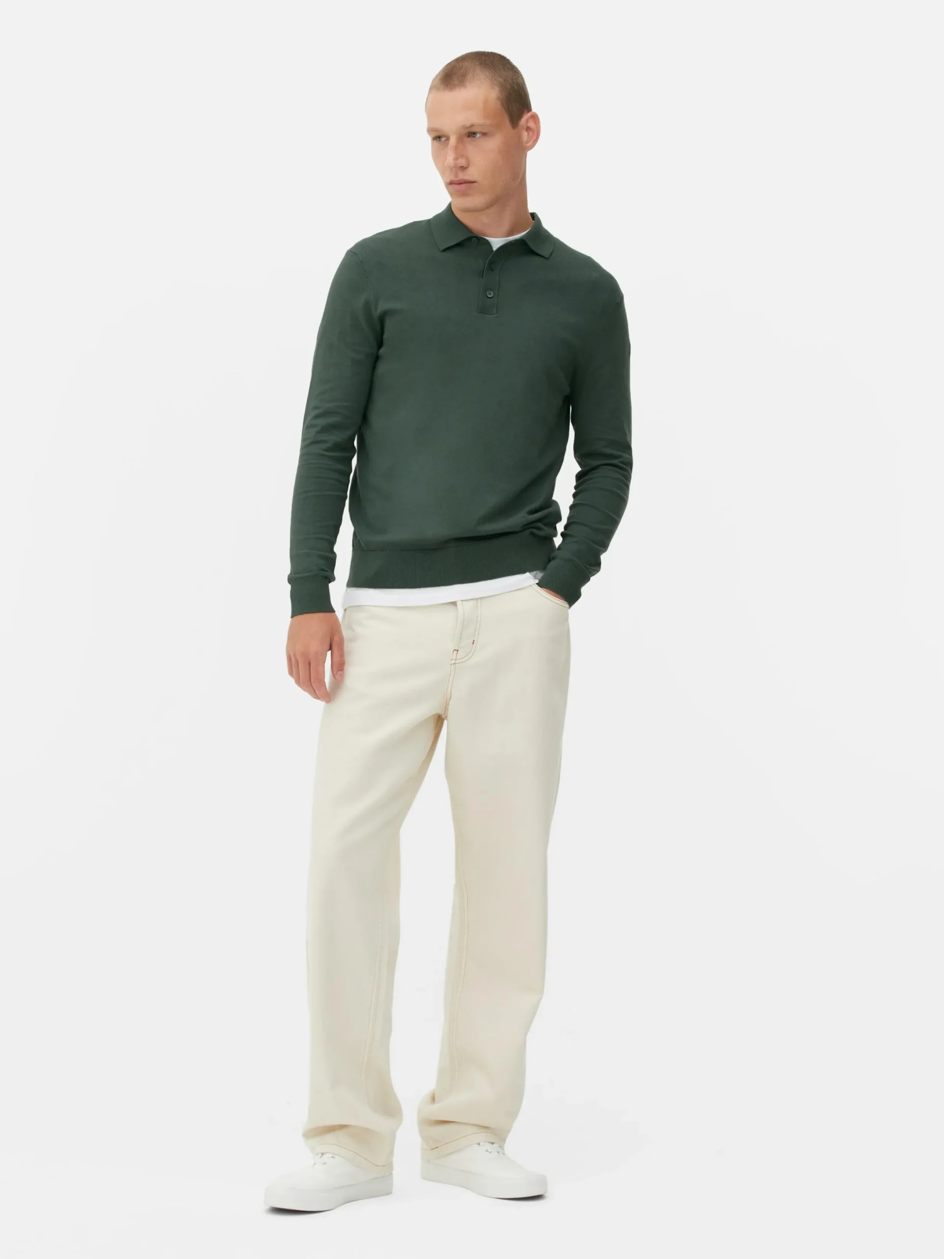 Pullover Und Cardigans|Primark Langärmeliger Polopullover Grün