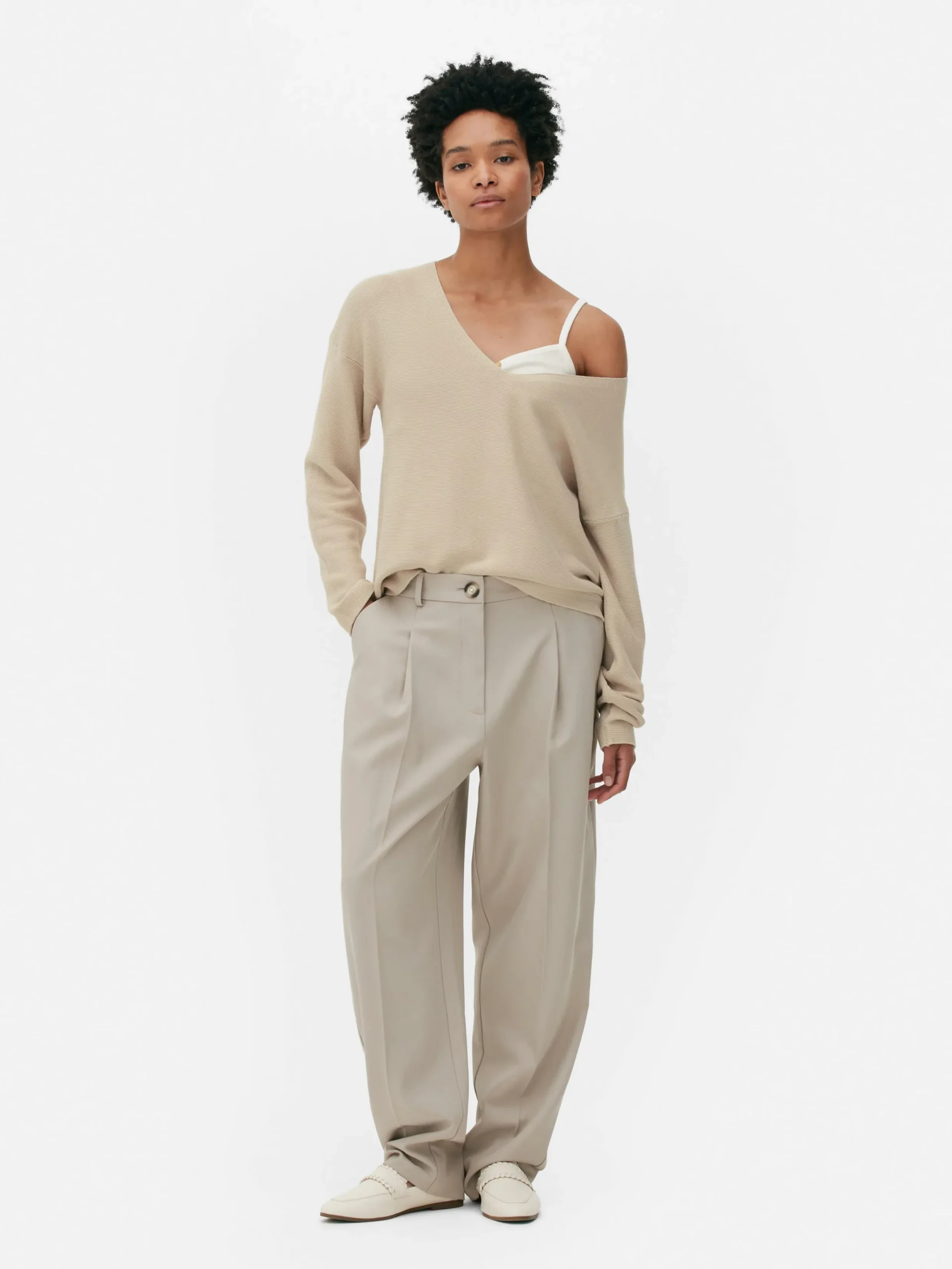 Pullover Und Cardigans|Primark Langärmeliger Pullover Mit U-Boot-Ausschnitt Naturfarben