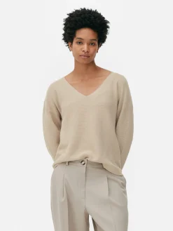 Pullover Und Cardigans|Primark Langärmeliger Pullover Mit U-Boot-Ausschnitt Naturfarben
