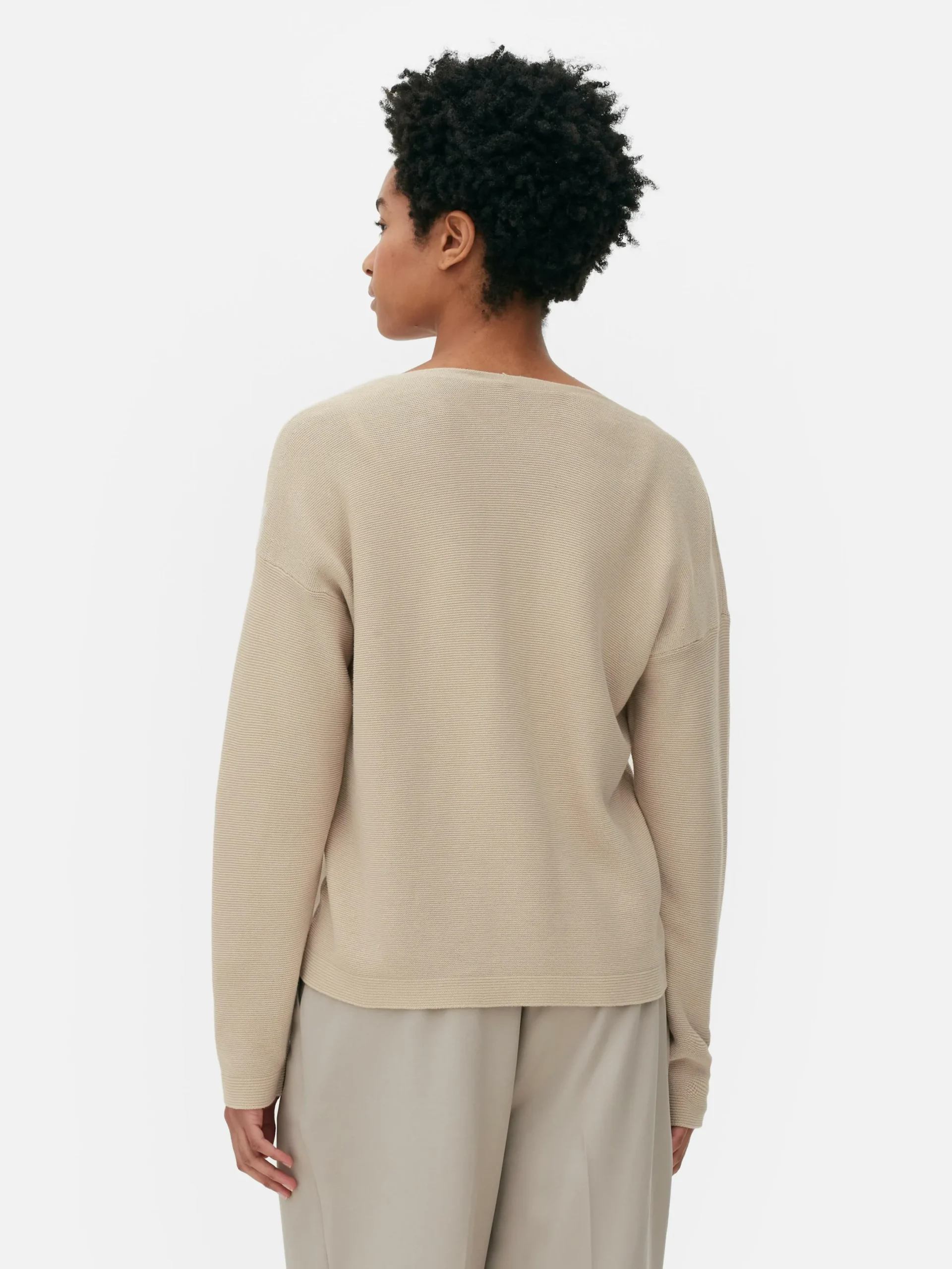 Pullover Und Cardigans|Primark Langärmeliger Pullover Mit U-Boot-Ausschnitt Naturfarben