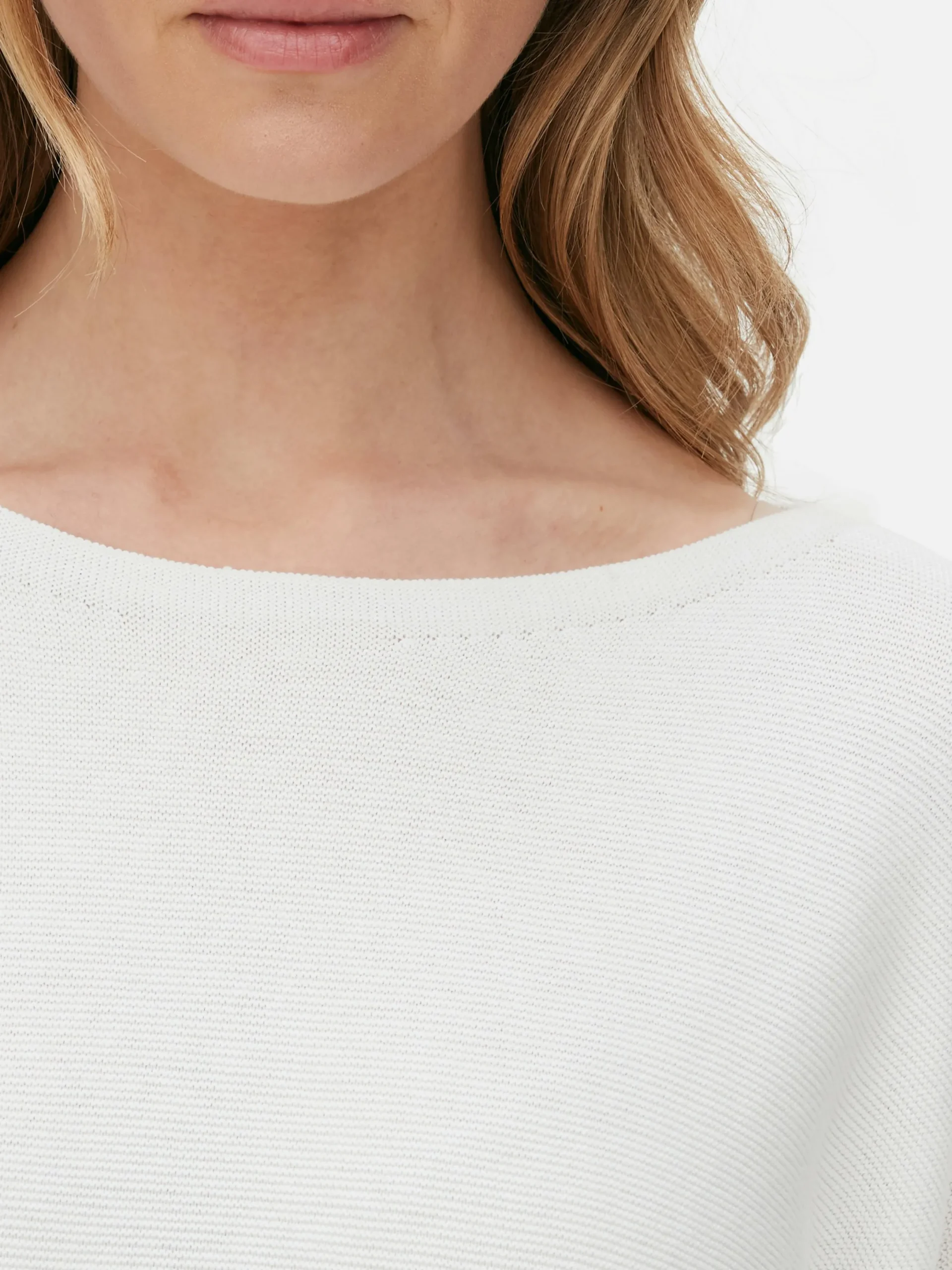 Pullover Und Cardigans|Primark Langärmeliger Pullover Mit U-Boot-Ausschnitt Weiß