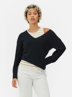 Pullover Und Cardigans|Primark Langärmeliger Pullover Mit U-Boot-Ausschnitt Marineblau