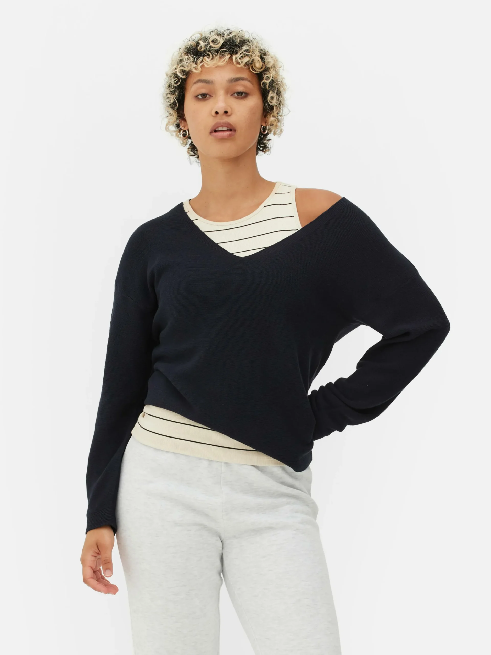 Pullover Und Cardigans|Primark Langärmeliger Pullover Mit U-Boot-Ausschnitt Marineblau