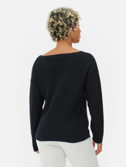 Pullover Und Cardigans|Primark Langärmeliger Pullover Mit U-Boot-Ausschnitt Marineblau