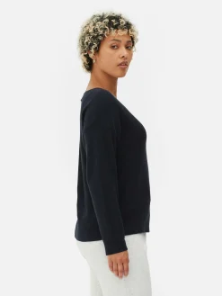 Pullover Und Cardigans|Primark Langärmeliger Pullover Mit U-Boot-Ausschnitt Marineblau