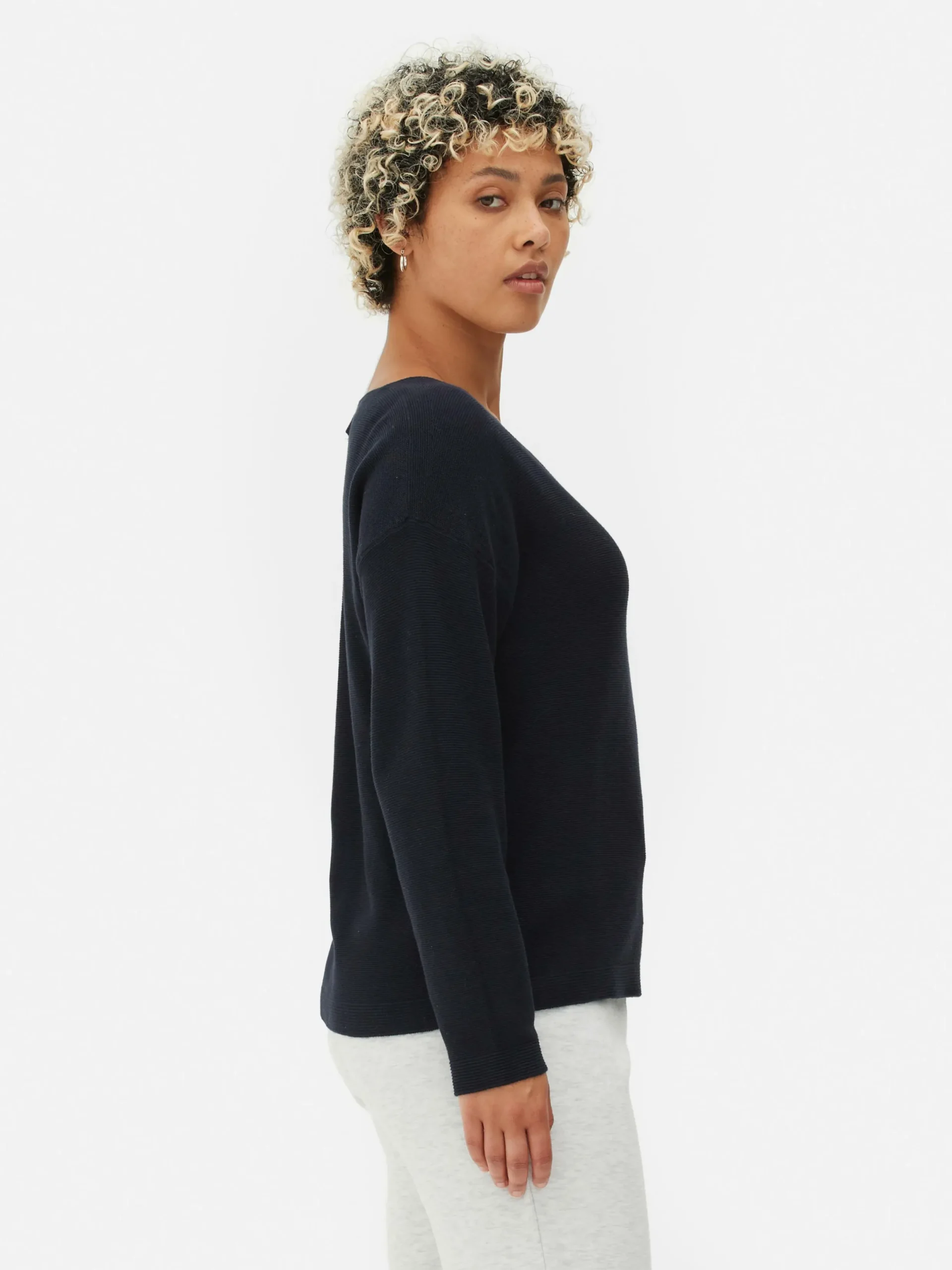 Pullover Und Cardigans|Primark Langärmeliger Pullover Mit U-Boot-Ausschnitt Marineblau