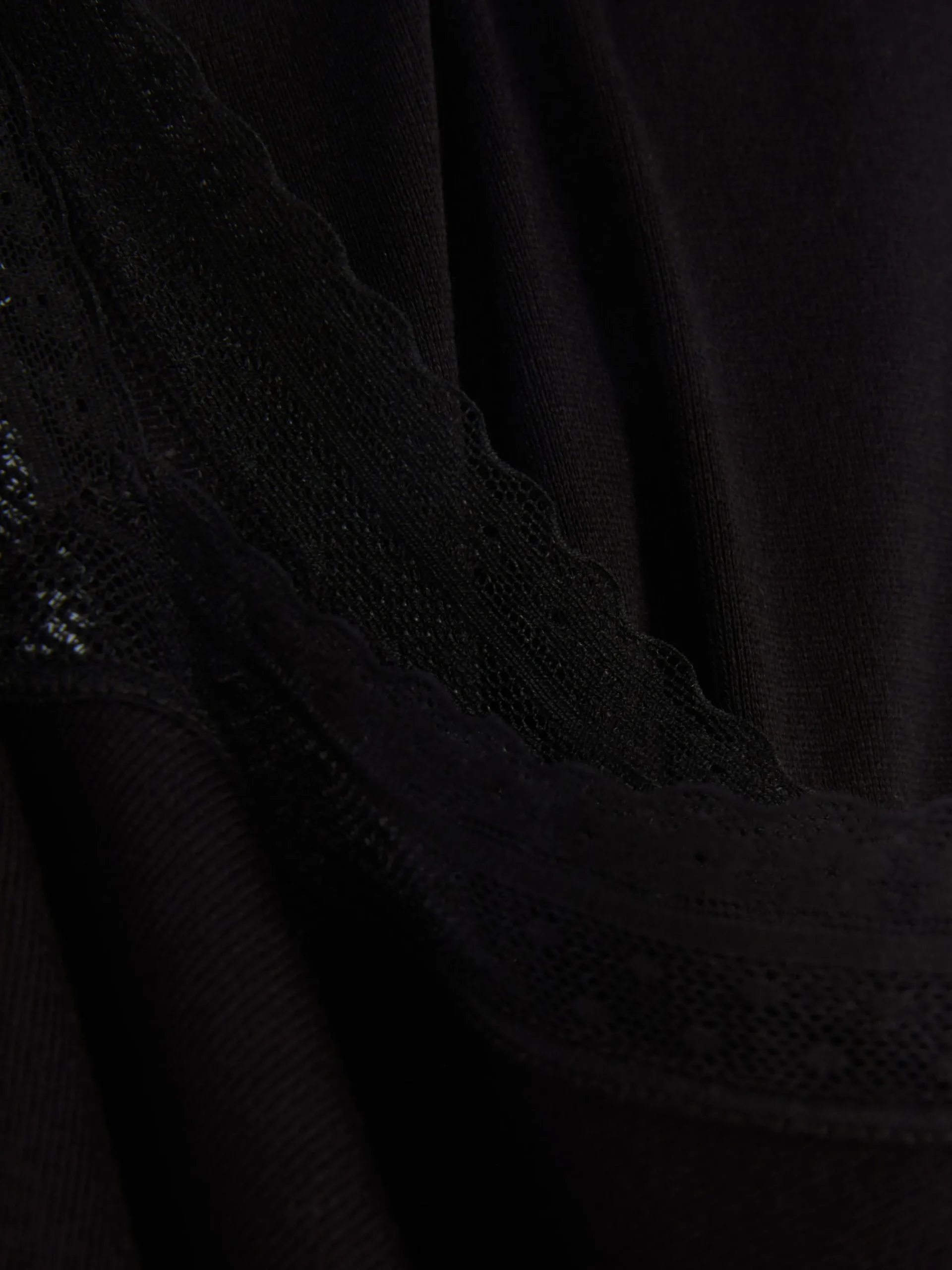 Schlafanzüge|Primark Langärmeliger Schlafanzug Mit Spitzenbesatz Schwarz