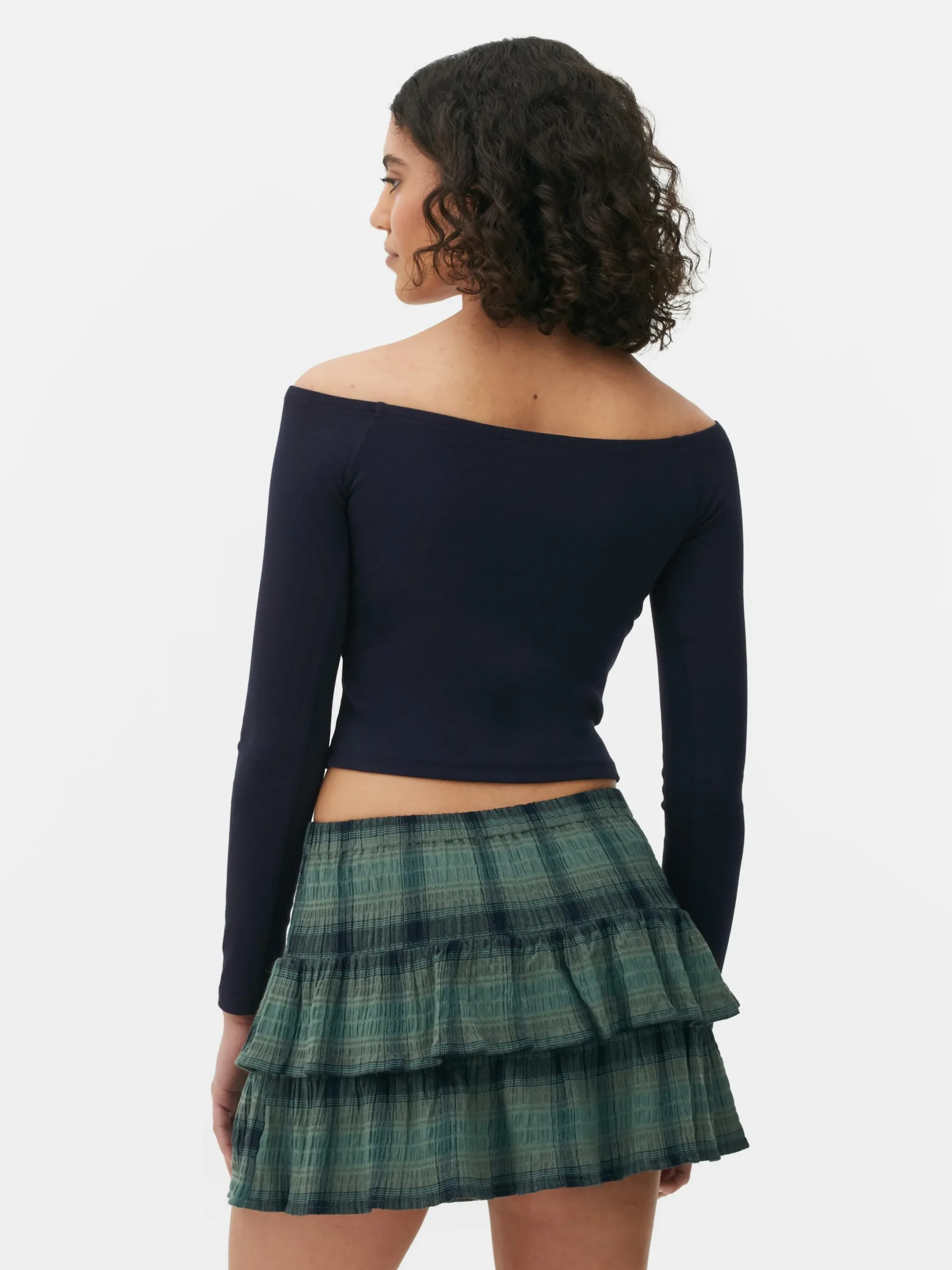 Tops Und T-Shirts|Primark Langärmeliges, Bauchfreies Bardot-Top Marineblau