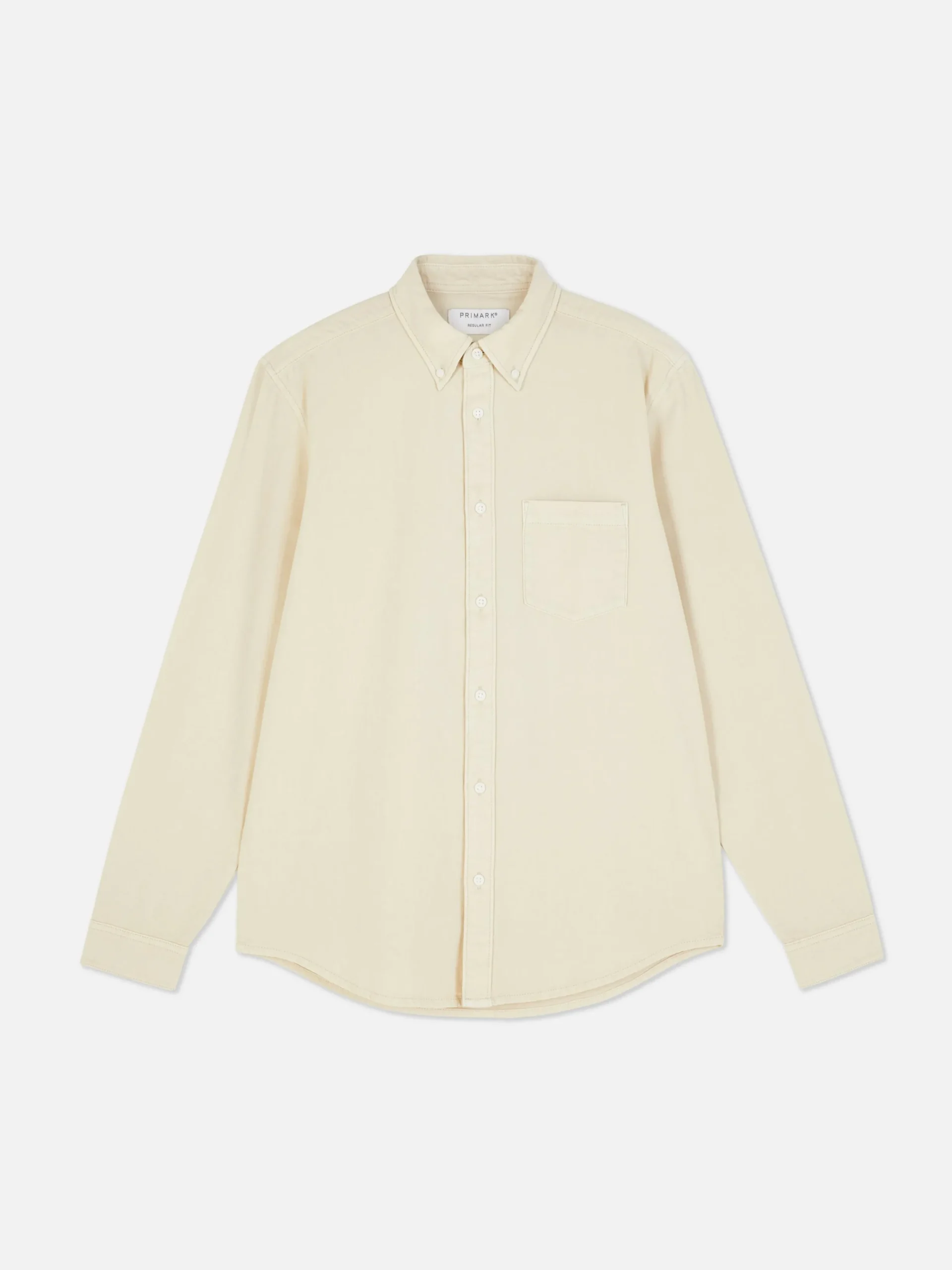 Hemden|Primark Langärmeliges Hemd Aus Baumwoll-Twill Beige