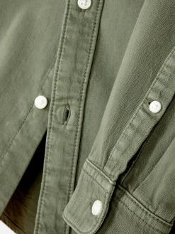 Hemden|Primark Langärmeliges Hemd Aus Baumwoll-Twill Hellgrün