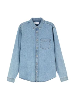 Hemden|Primark Langärmeliges Hemd Aus Baumwoll-Twill Blau