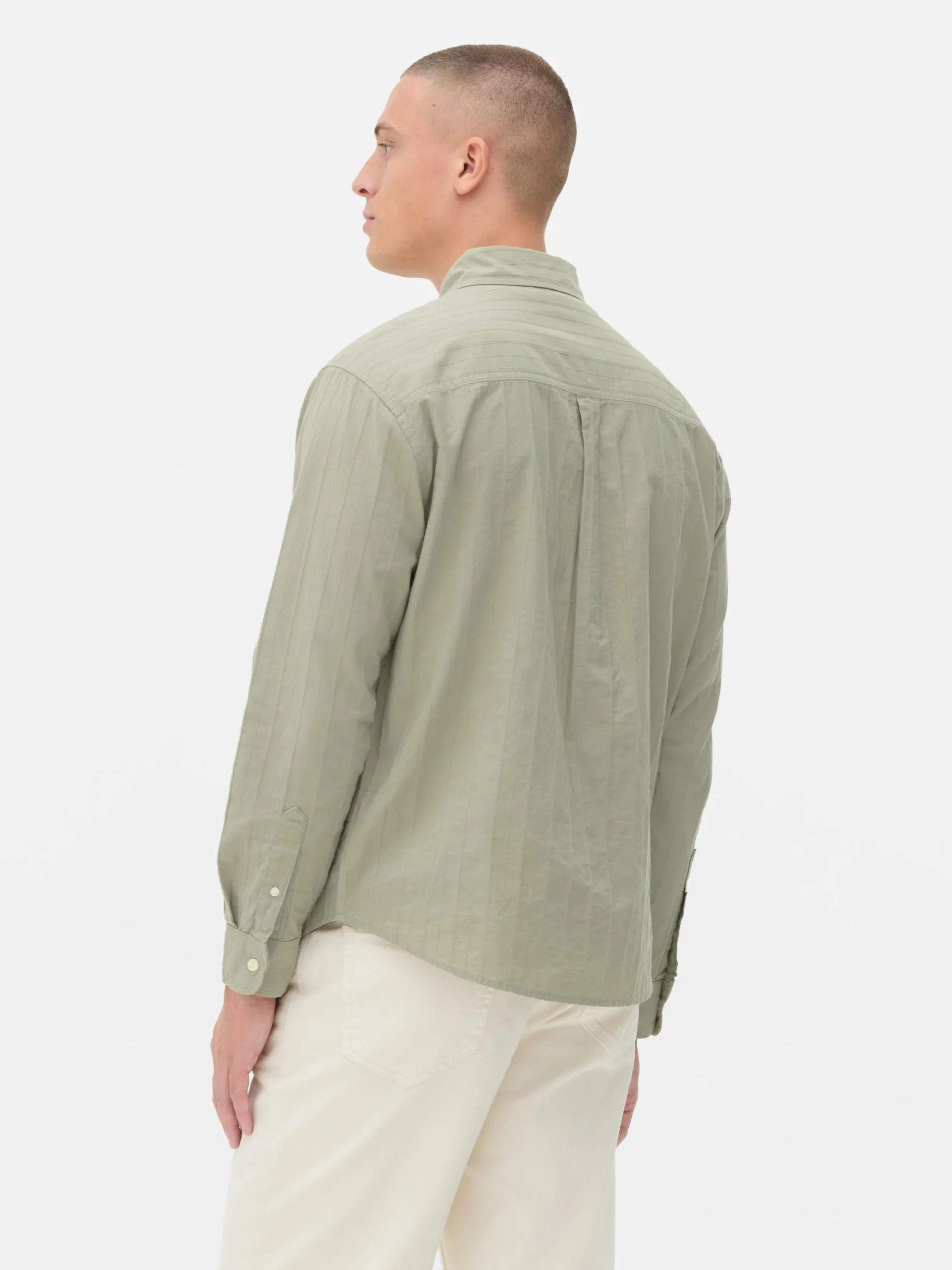 Hemden|Primark Langärmeliges Jacquardhemd Grün