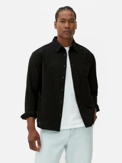 Hemden|Primark Langärmeliges Jacquardhemd Schwarz