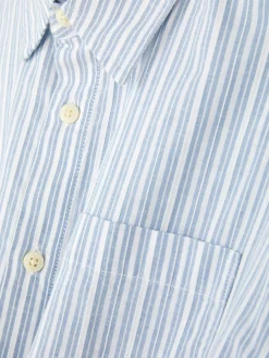 Hemden|Primark Langärmeliges Jacquardhemd Mit Streifen Hellblau