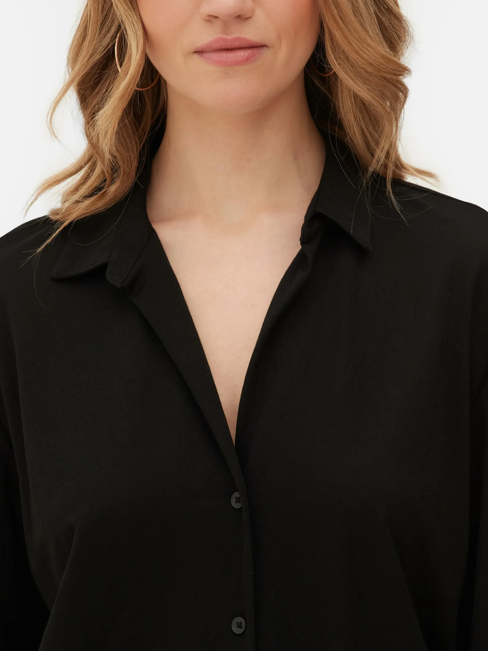 Blusen|Primark Langärmeliges Jerseyhemd Schwarz