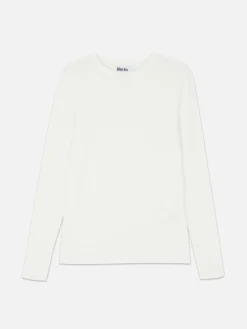 Tops Und T-Shirts|Primark Langärmeliges „Rita Ora“ Stretch-T-Shirt Elfenbeinfarben