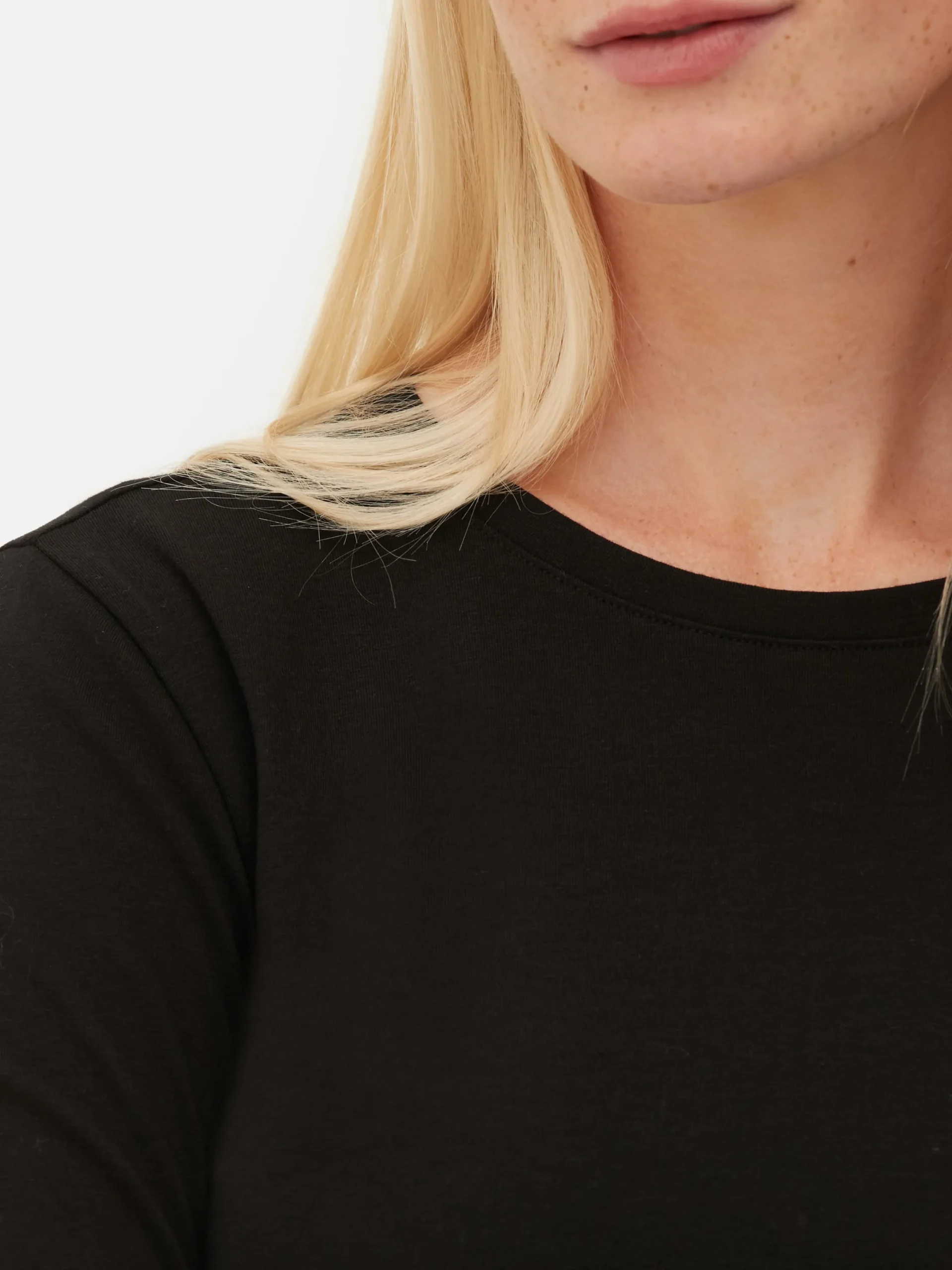 Tops Und T-Shirts|Primark Langärmeliges Stretch-T-Shirt Schwarz