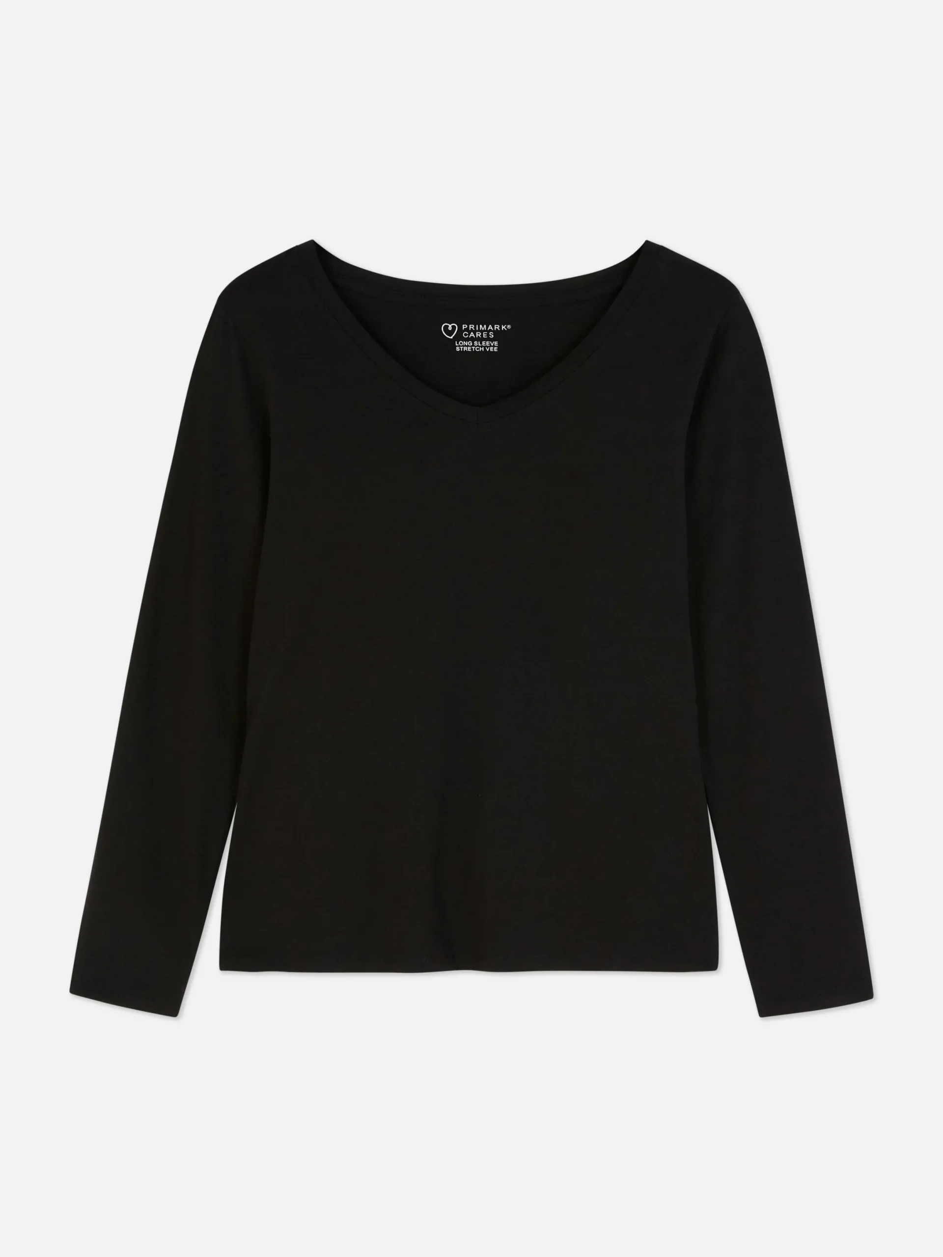 Tops Und T-Shirts|Primark Langärmeliges Stretch-T-Shirt Schwarz