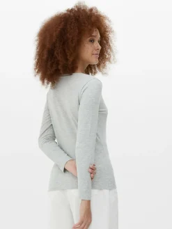 Tops Und T-Shirts|Primark Langärmeliges Top Mit V-Ausschnitt Grau meliert
