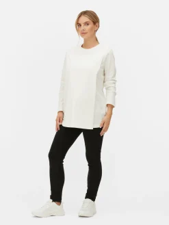Tops Und T-Shirts|Primark Langärmeliges Umstandstop In Wickeloptik Ecrufarben