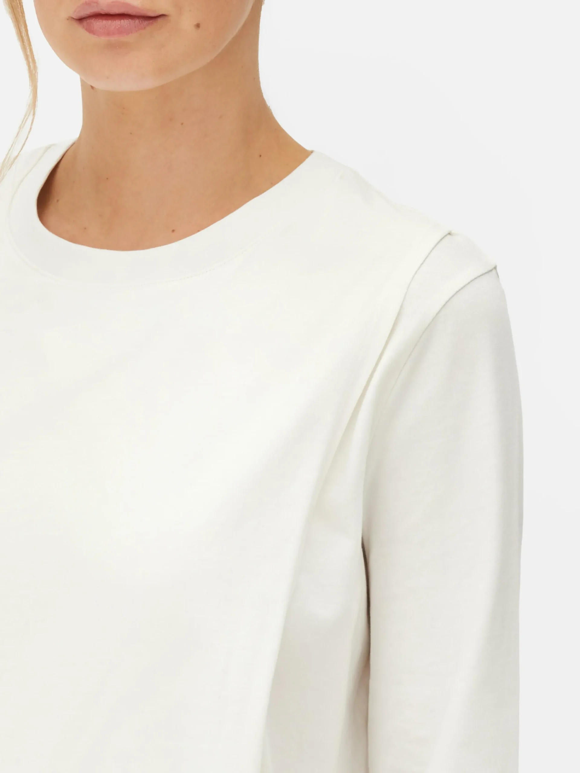 Tops Und T-Shirts|Primark Langärmeliges Umstandstop In Wickeloptik Ecrufarben