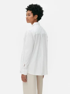 Blusen|Primark Langärmliges Hemd Aus Popeline Weiß