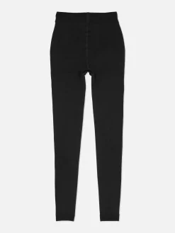 Strumpfhosen|Hosen Und Leggings|Primark Leggings Mit Hohem Bund Und Plüschfutter Schwarz