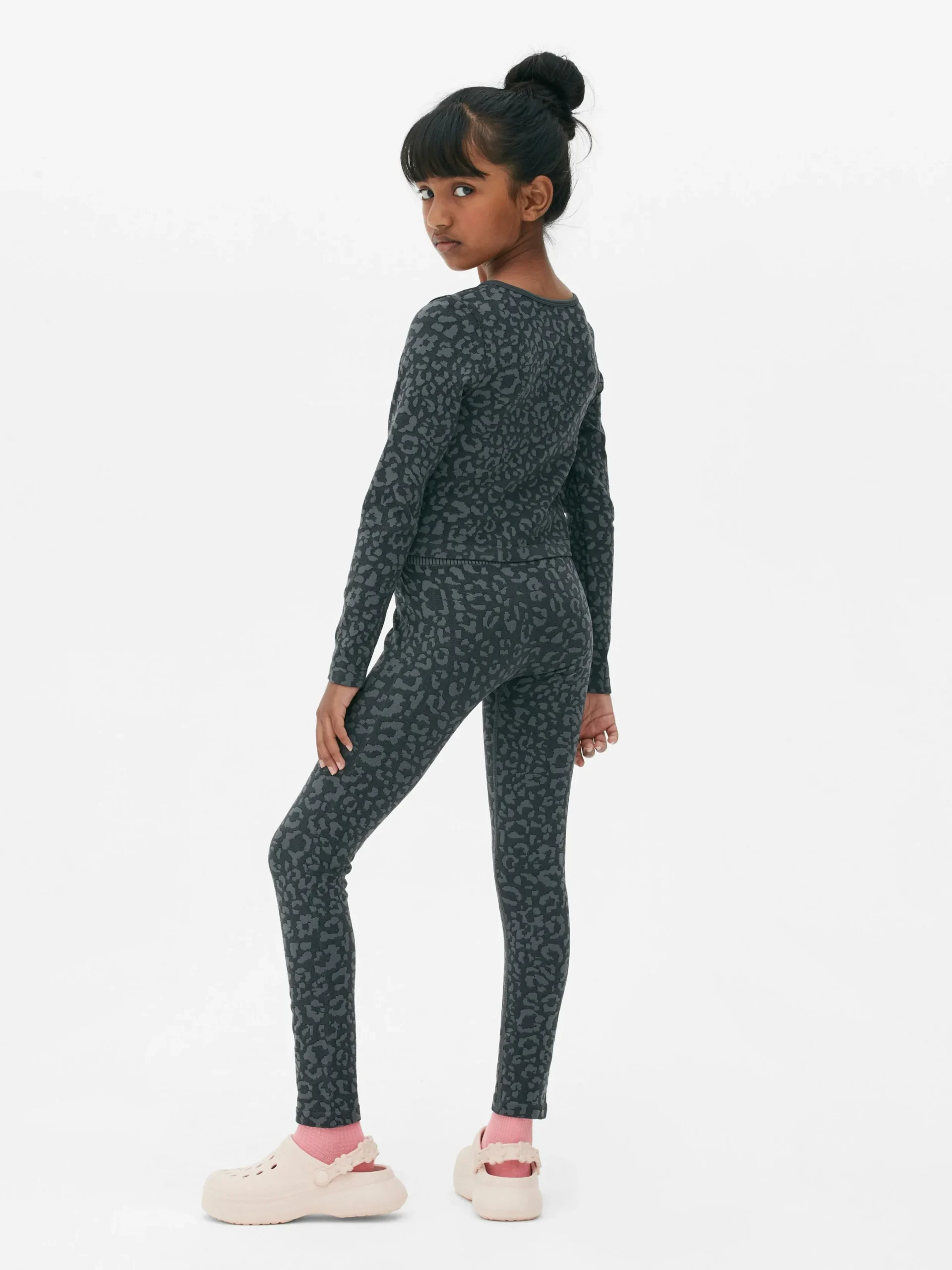 Jogginghosen|Primark Leggings Mit Leopardenmuster Anthrazitfarben