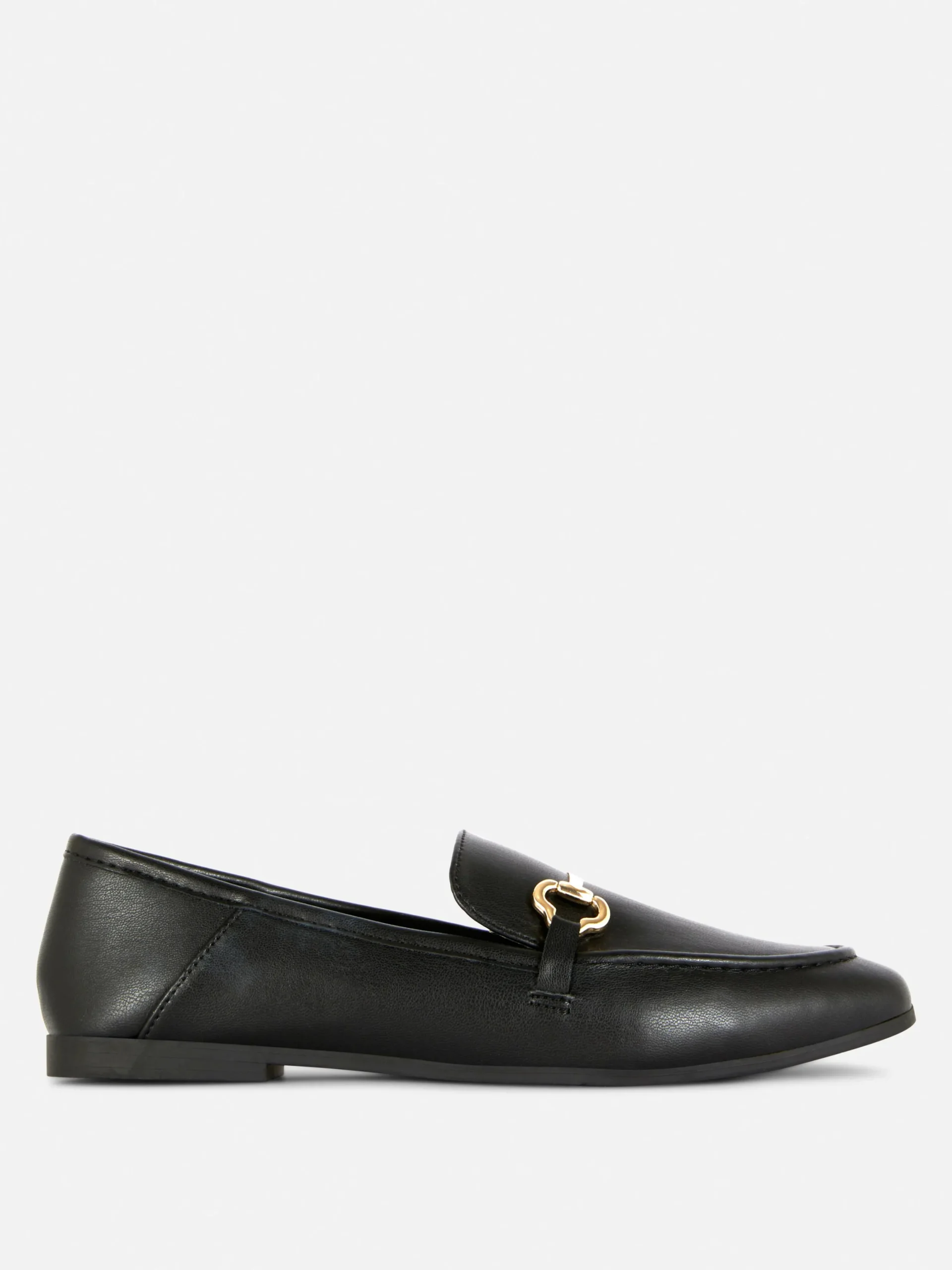 Flache Schuhe|Primark Loafer Aus Kunstleder Mit Schnalle Schwarz